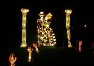 Bride and groom at Pumpkinferno