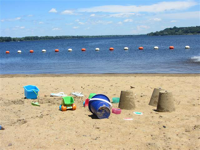 Beach day at Petrie Island - gorgeous weather, clear water, and next to no one else there.
